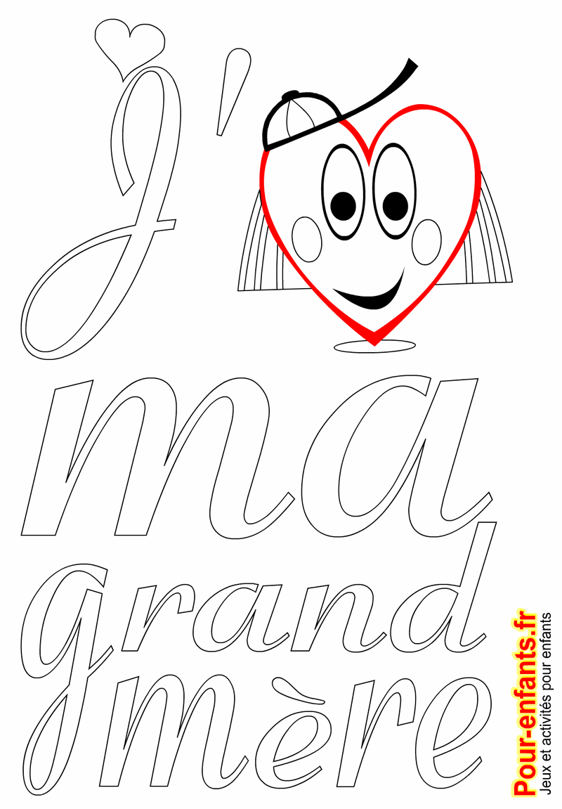 Coloriage amour grand m¨re fªte des grands m¨res